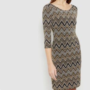 New Look Zig Zag Glittery Mini dress